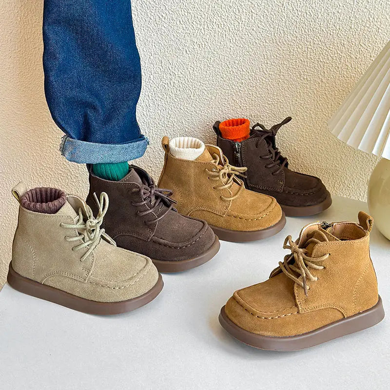 Fashion Kids ankle boot child leather shoes