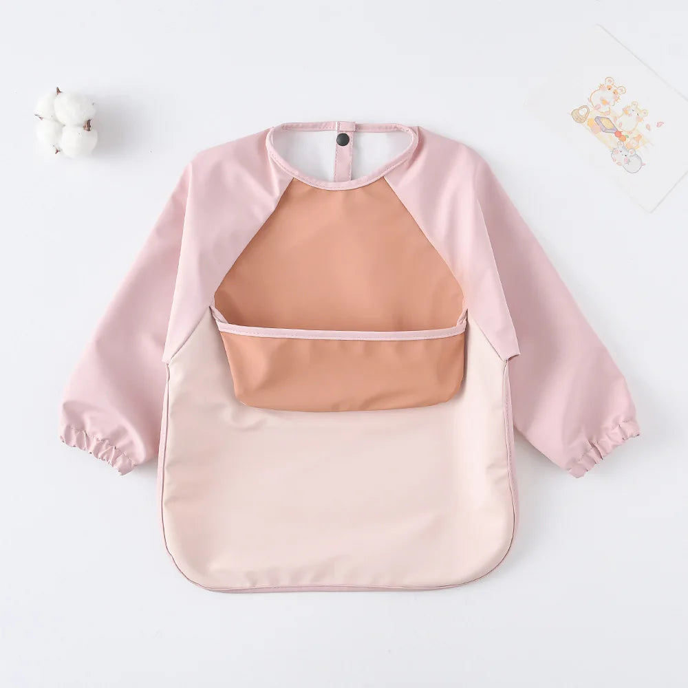 Kids Baby Long Sleeved PU Bibs