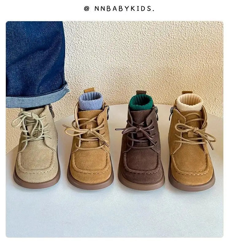 Fashion Kids ankle boot child leather shoes