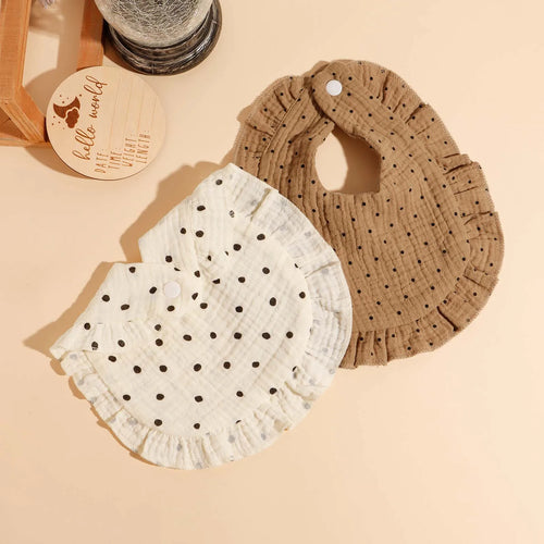 3pcs Baby Cute Ruffle Edge Saliva Towel