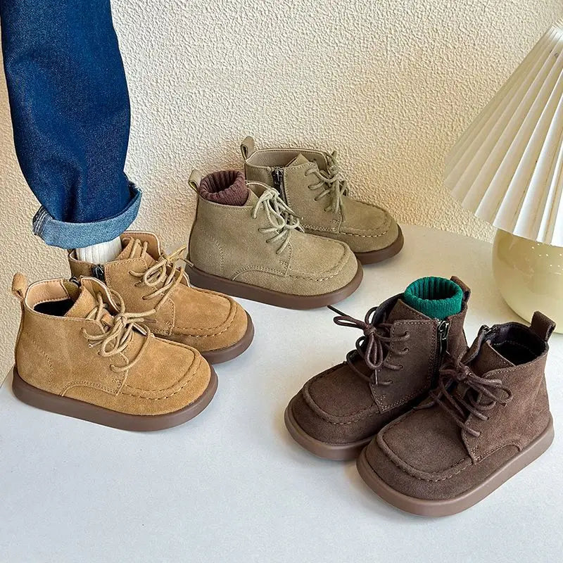 Fashion Kids ankle boot child leather shoes