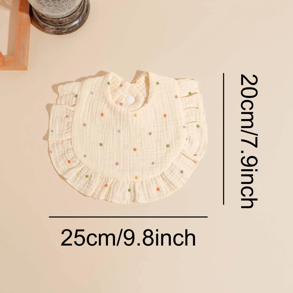 3pcs Baby Cute Ruffle Edge Saliva Towel