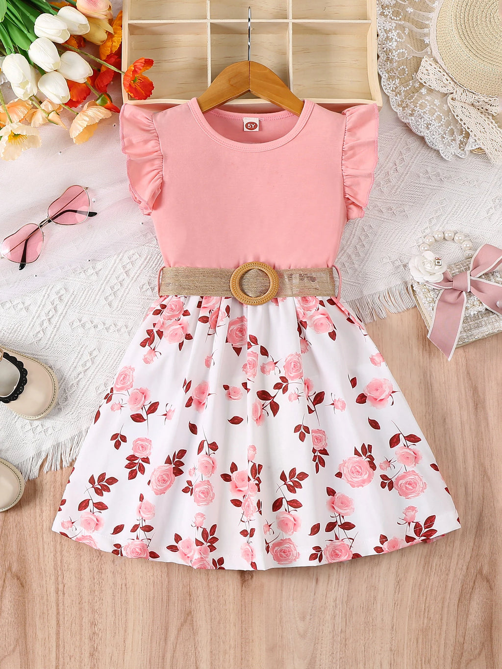 Girl's casual romantic floral dress