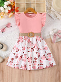 Girl's casual romantic floral dress