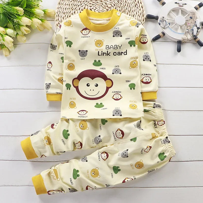 Kids Cotton Clothing Set Unisex Children's Autumn Winter Sleepwear