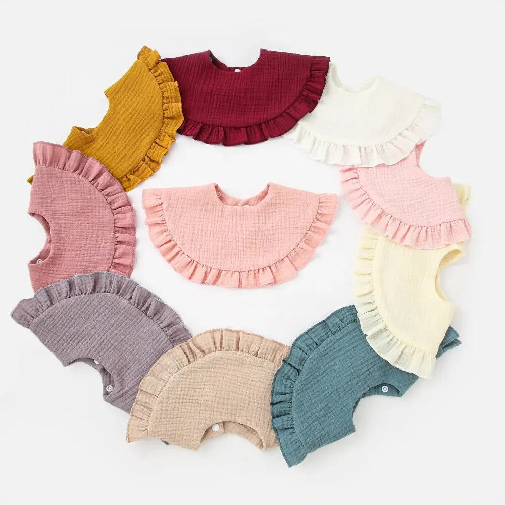 2pcs Baby Burp Cloths Lace Bibs Soft Cotton