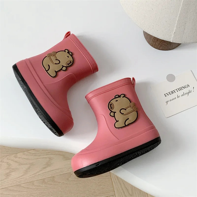 Kids Rain Boots Cartoon Waterproof Rubber Shoes