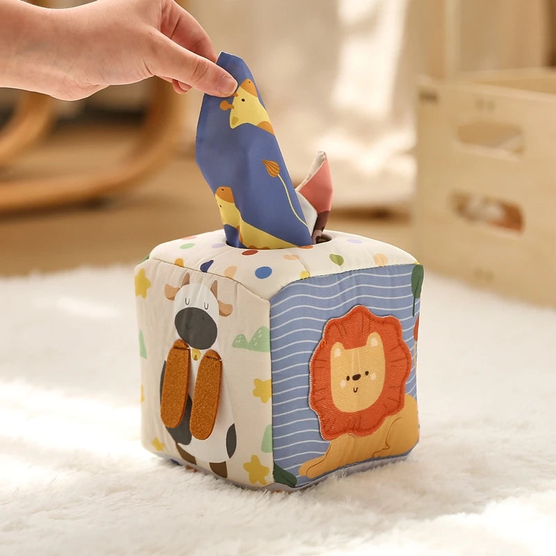 Montessori cloths Toys Magic Cotton Animal Tissue Box