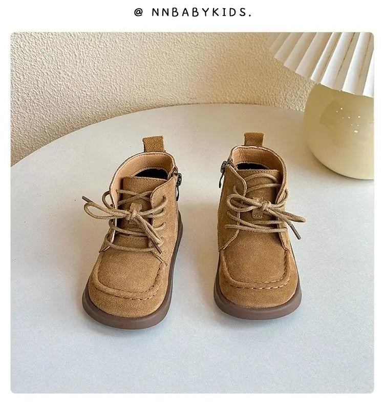 Fashion Kids ankle boot child leather shoes