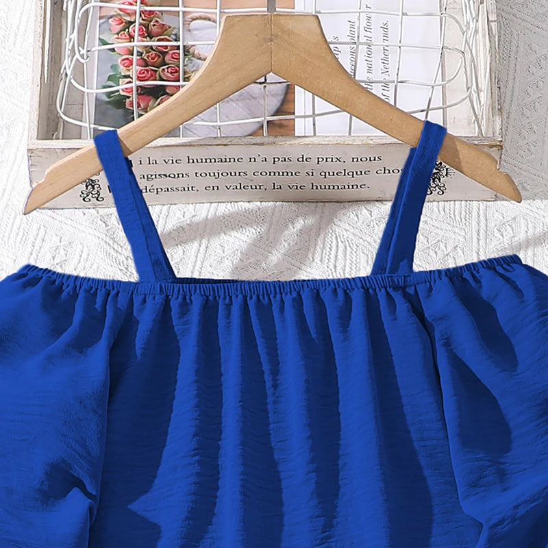 Kids Clothing Sets For Girls Khaki Off-shoulder Long sleeve Top & Stripe Printing Pants