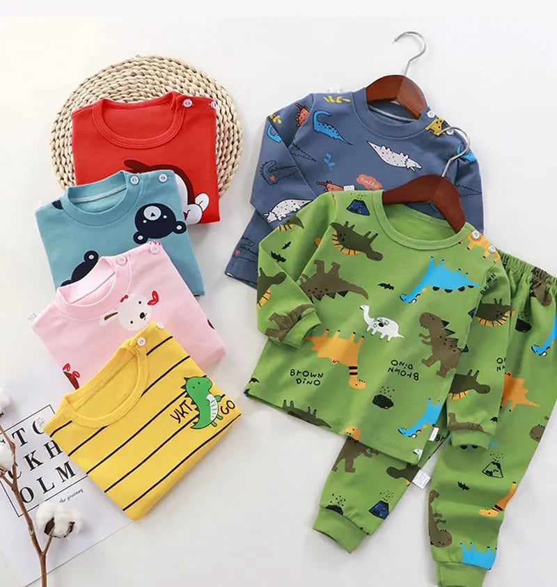 Kids Cotton Clothing Set Unisex Children's Autumn Winter Sleepwear