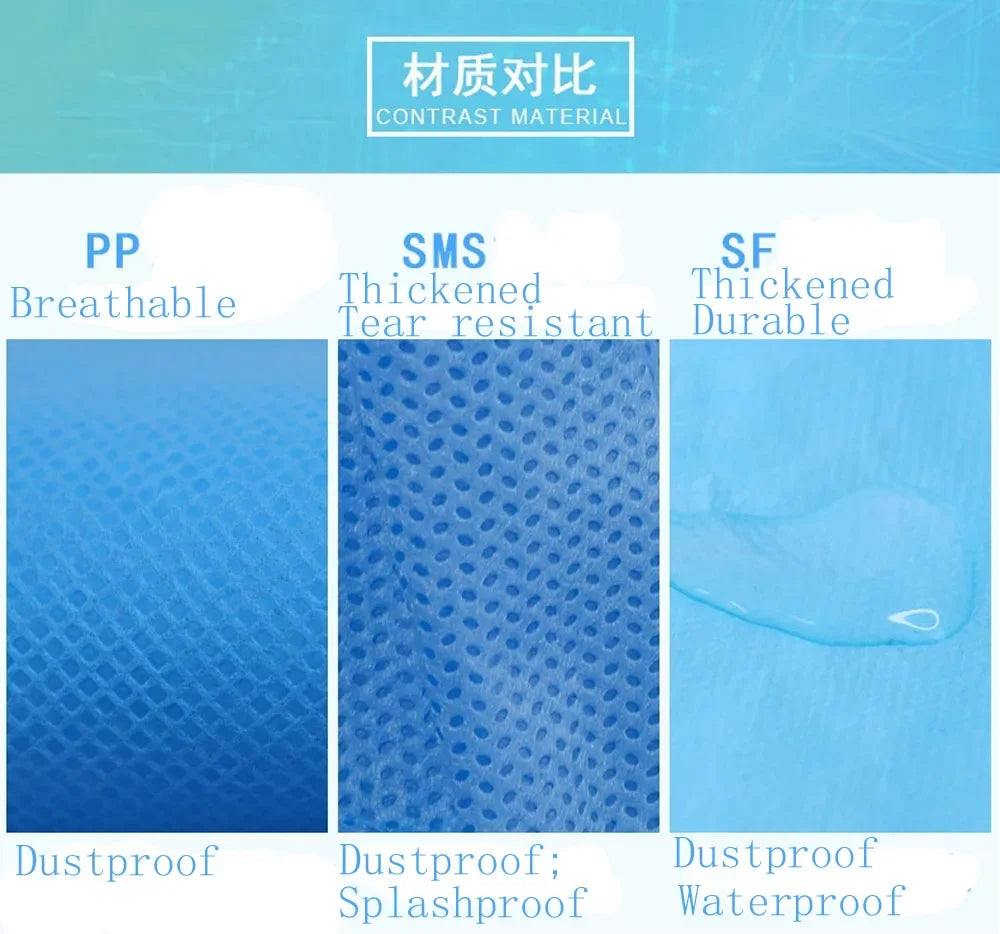 Kids Disposable Protective Isolation Suit Hood Breathable Dustproof
