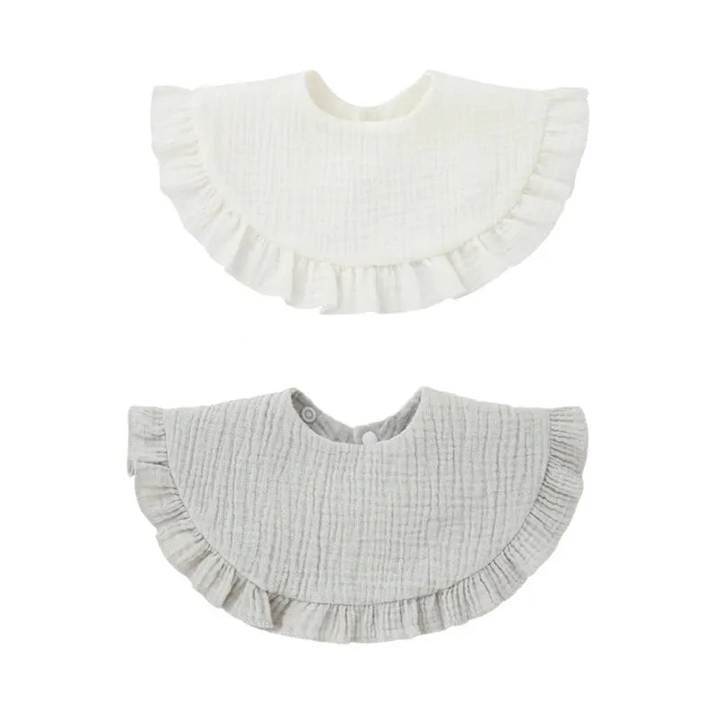 2pcs Baby Burp Cloths Lace Bibs Soft Cotton