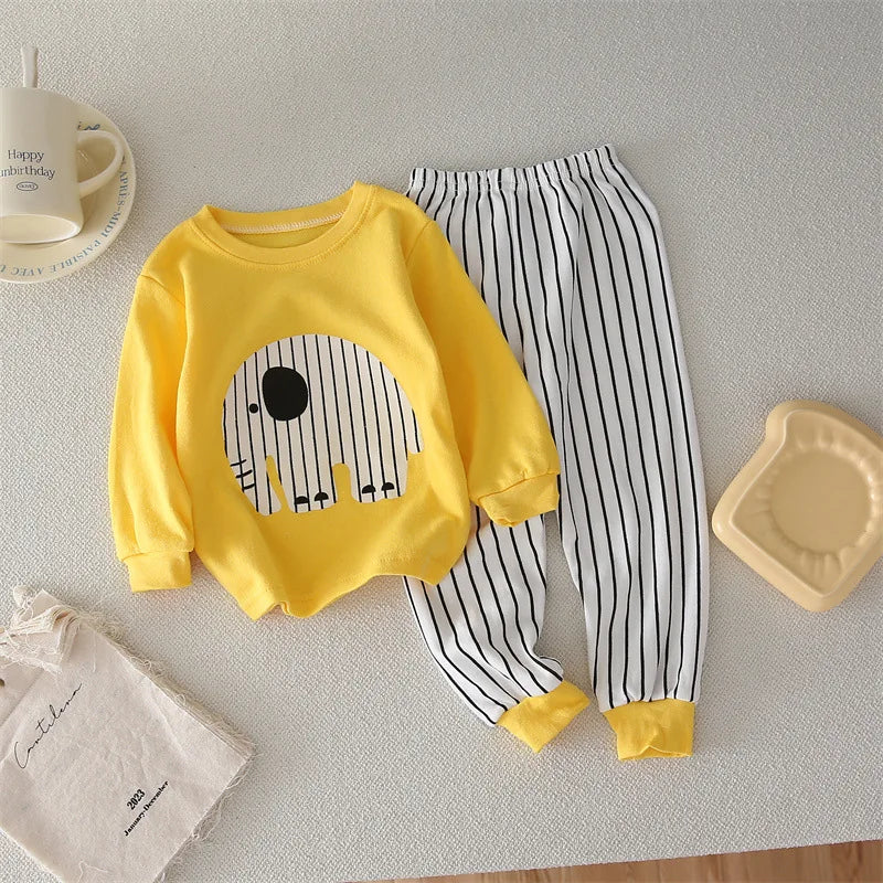 Kids Cotton Clothing Set Unisex Children's Autumn Winter Sleepwear