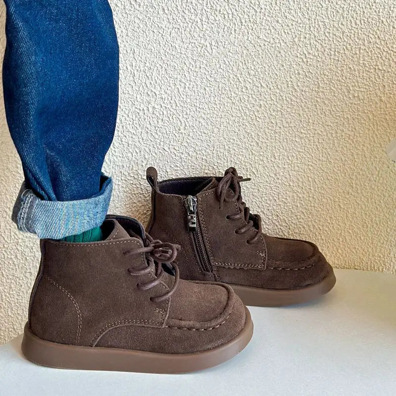 Fashion Kids ankle boot child leather shoes