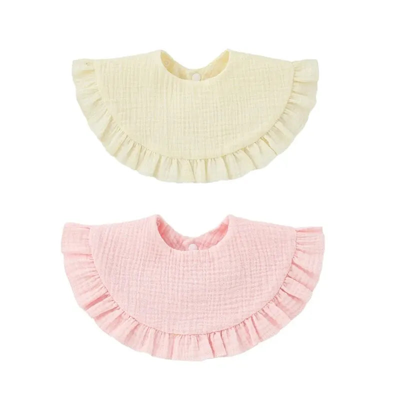 2pcs Baby Burp Cloths Lace Bibs Soft Cotton