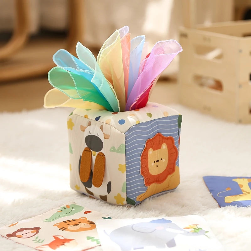 Montessori cloths Toys Magic Cotton Animal Tissue Box