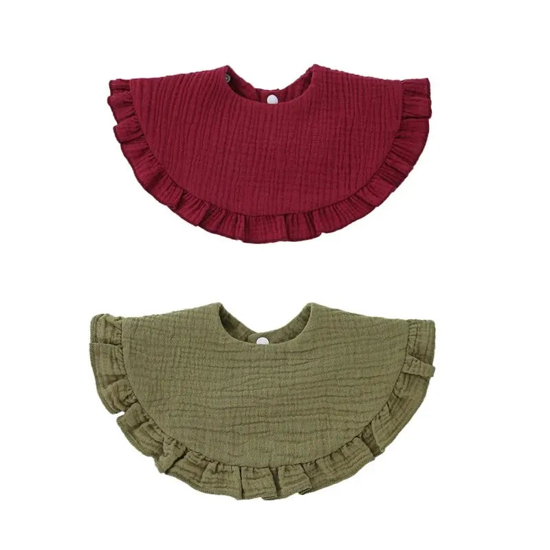2pcs Baby Burp Cloths Lace Bibs Soft Cotton