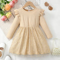 Girl Elegant  Temperament Dress Solid Color Star Chiffon Fashiona Dress