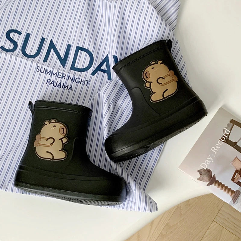 Kids Rain Boots Cartoon Waterproof Rubber Shoes