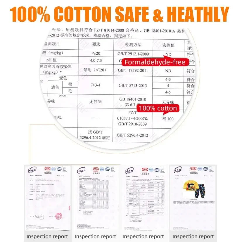 Kids Cotton Clothing Set Unisex Children's Autumn Winter Sleepwear