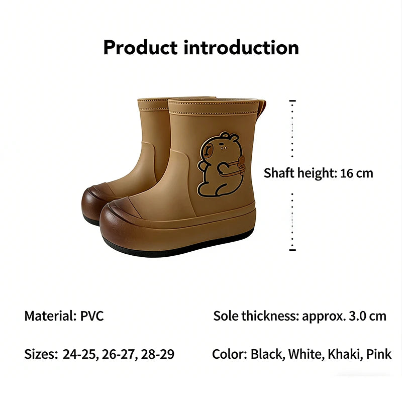 Kids Rain Boots Cartoon Waterproof Rubber Shoes