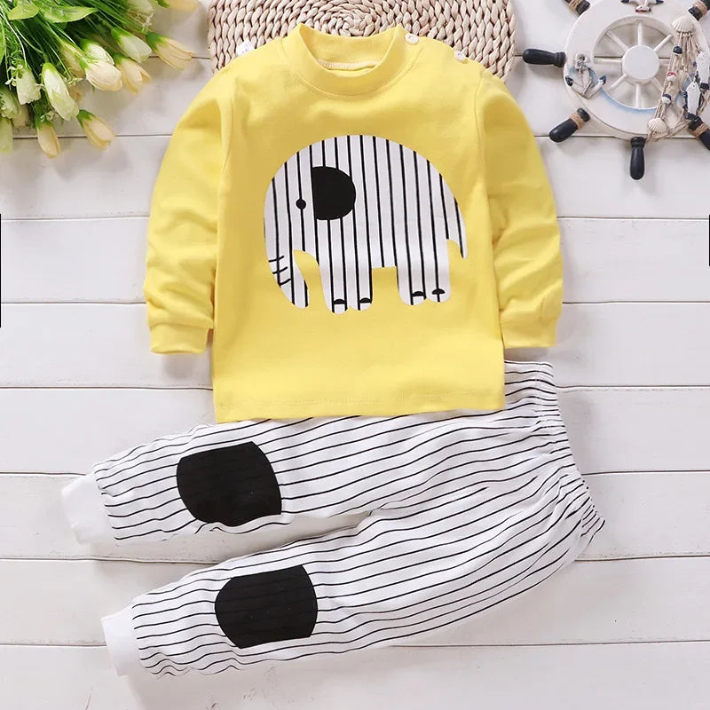 Kids Cotton Clothing Set Unisex Children's Autumn Winter Sleepwear