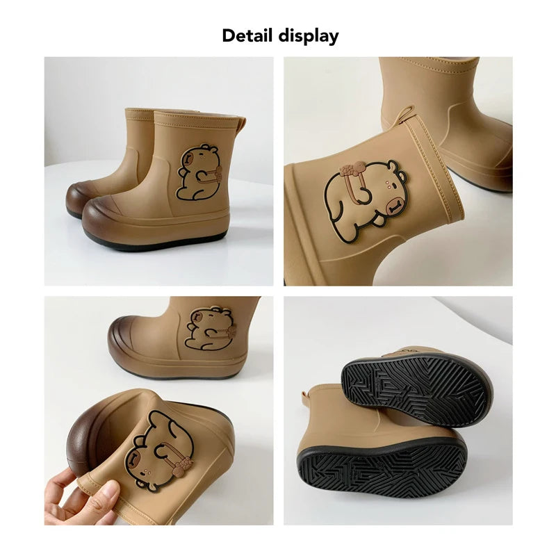 Kids Rain Boots Cartoon Waterproof Rubber Shoes