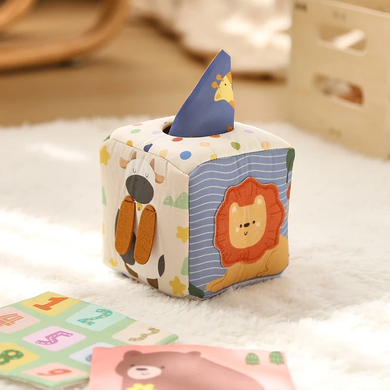 Montessori cloths Toys Magic Cotton Animal Tissue Box
