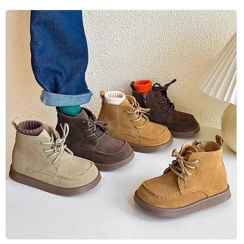 Fashion Kids ankle boot child leather shoes