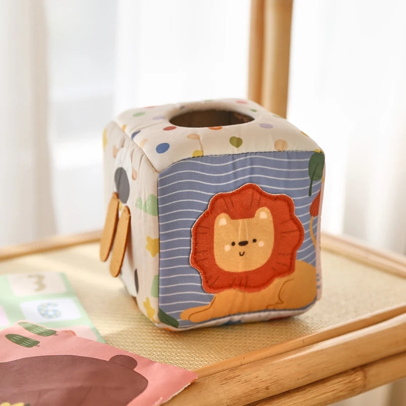 Montessori cloths Toys Magic Cotton Animal Tissue Box
