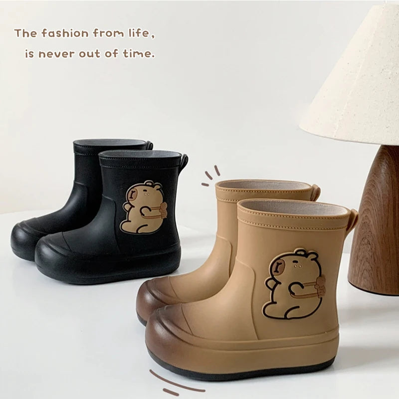 Kids Rain Boots Cartoon Waterproof Rubber Shoes