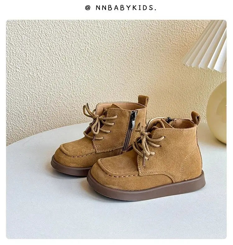 Fashion Kids ankle boot child leather shoes