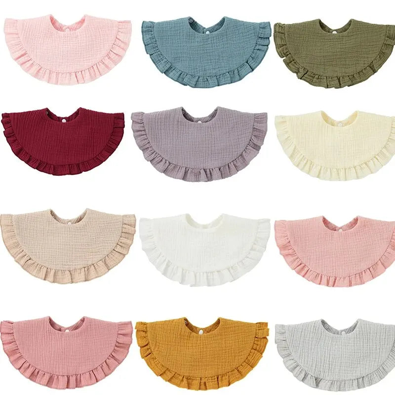 2pcs Baby Burp Cloths Lace Bibs Soft Cotton