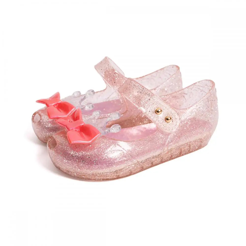 New Children's Garden Shoes Pure Color Bright Bow Sandals