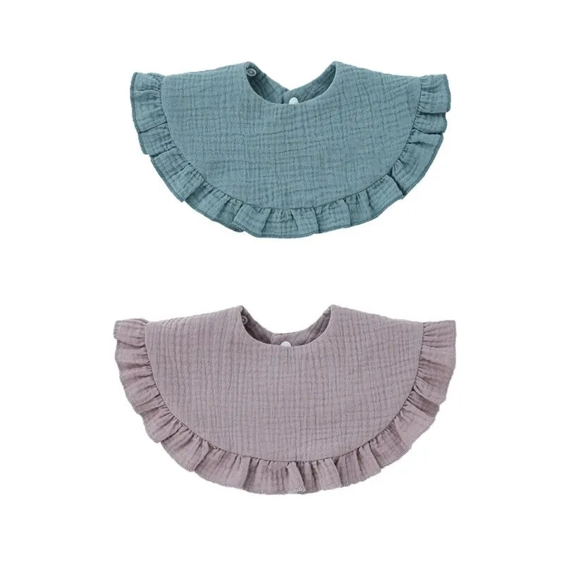 2pcs Baby Burp Cloths Lace Bibs Soft Cotton