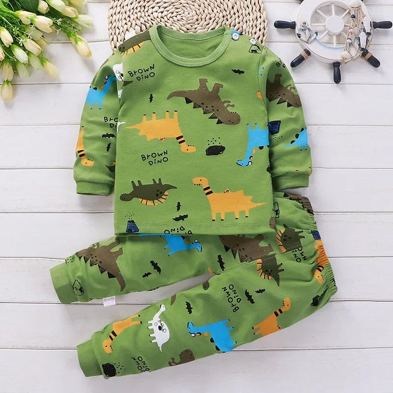 Kids Cotton Clothing Set Unisex Children's Autumn Winter Sleepwear