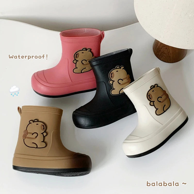Kids Rain Boots Cartoon Waterproof Rubber Shoes