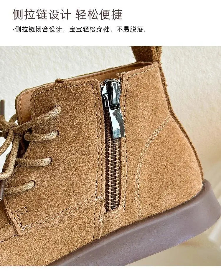 Fashion Kids ankle boot child leather shoes