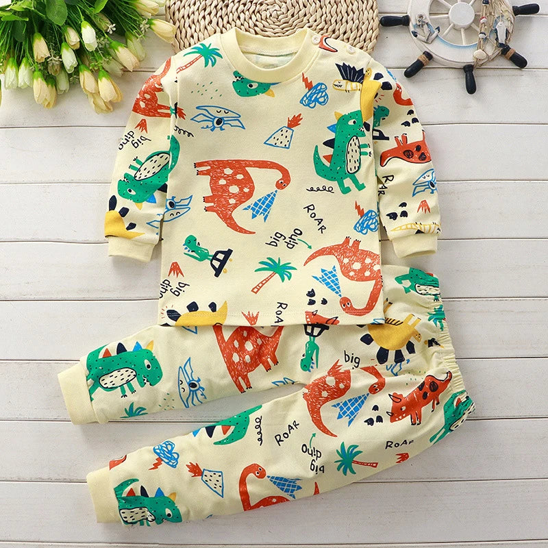 Kids Cotton Clothing Set Unisex Children's Autumn Winter Sleepwear