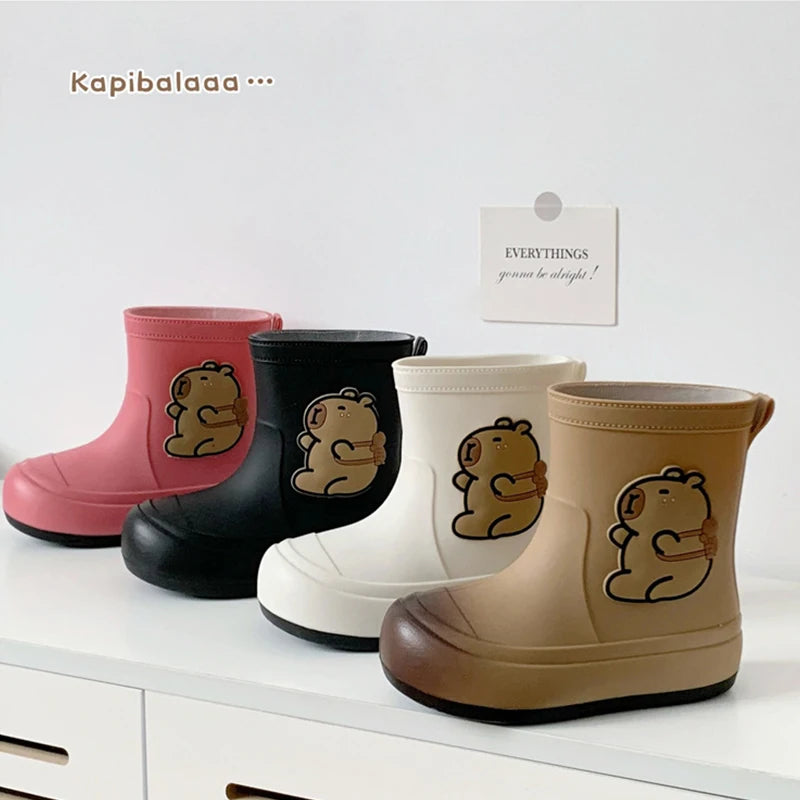 Kids Rain Boots Cartoon Waterproof Rubber Shoes