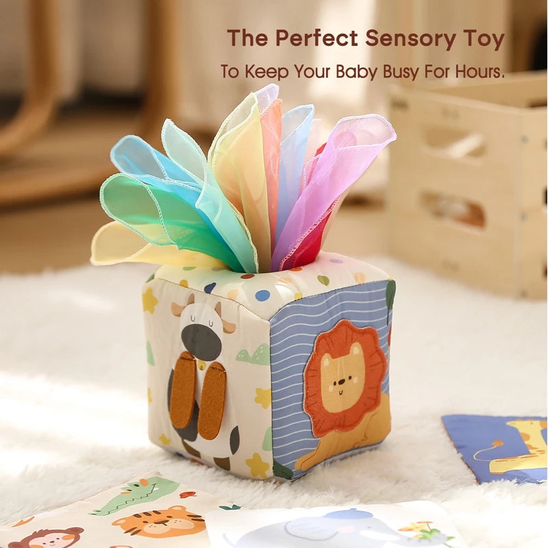 Montessori cloths Toys Magic Cotton Animal Tissue Box