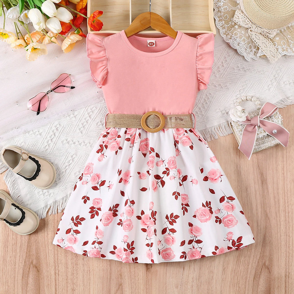 Girl's casual romantic floral print