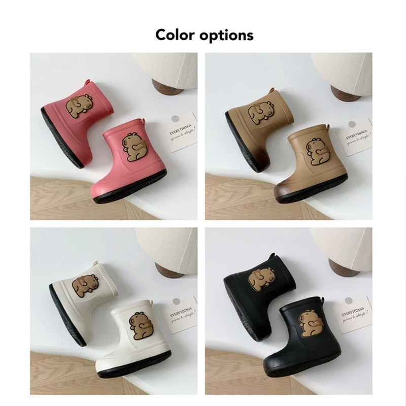 Kids Rain Boots Cartoon Waterproof Rubber Shoes
