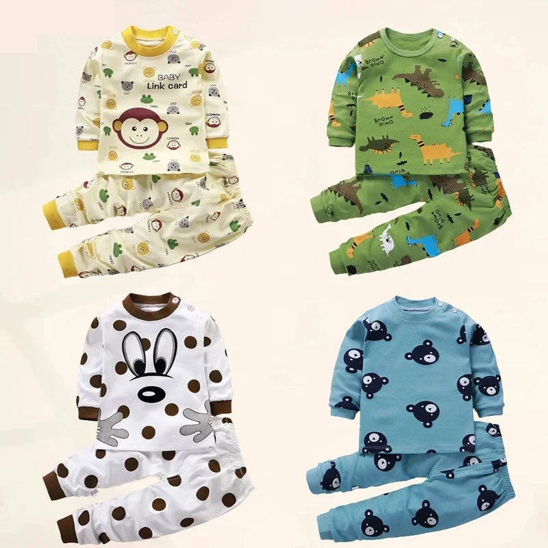 Kids Cotton Clothing Set Unisex Children's Autumn Winter Sleepwear