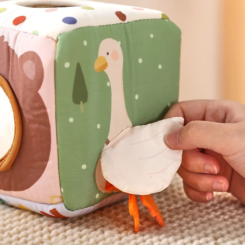 Montessori cloths Toys Magic Cotton Animal Tissue Box