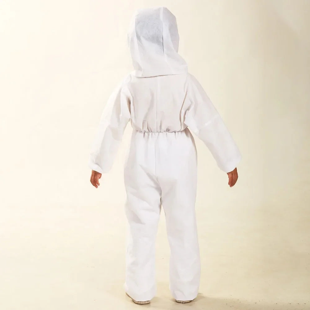 Kids Disposable Protective Isolation Suit Hood Breathable Dustproof