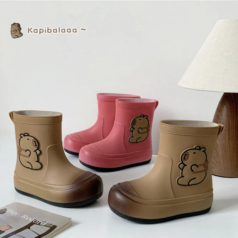 Kids Rain Boots Cartoon Waterproof Rubber Shoes