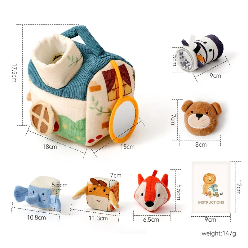 Montessori cloths Toys Magic Cotton Animal Tissue Box