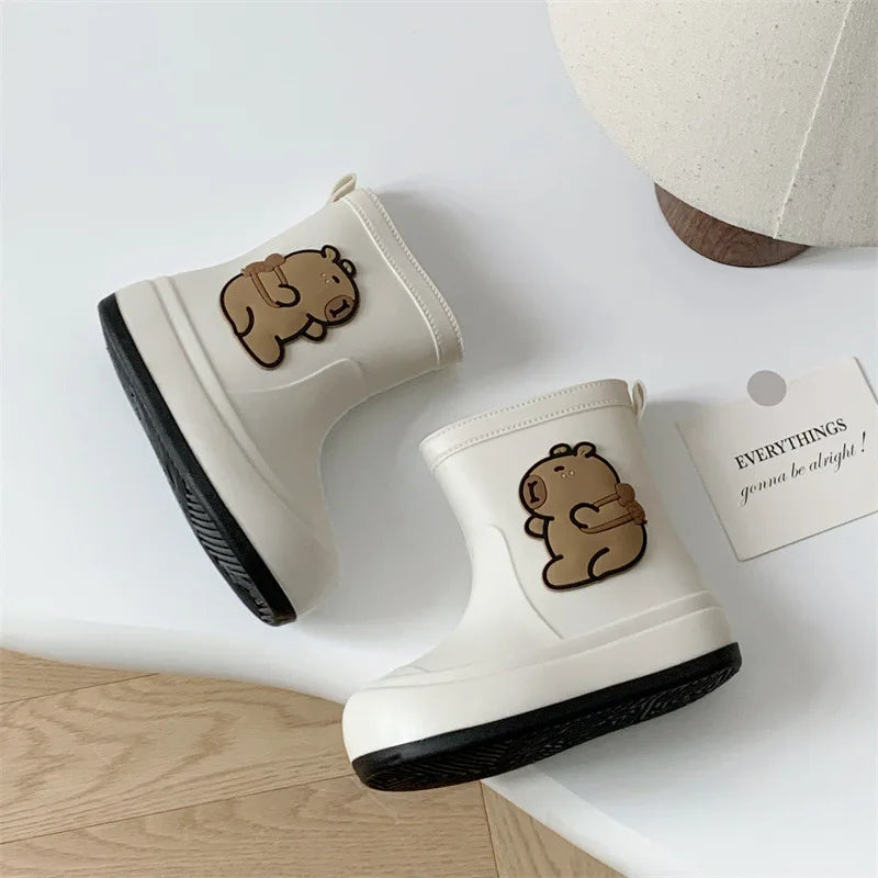 Kids Rain Boots Cartoon Waterproof Rubber Shoes